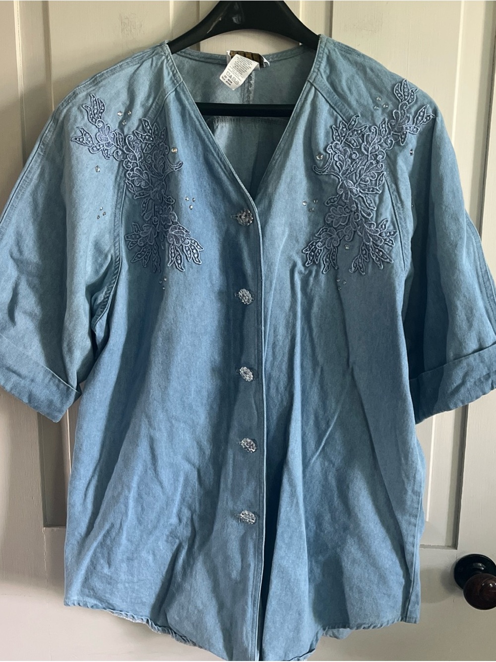 Jaclyn Smith Light Blue Denim Shirt